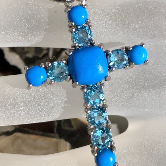 Pangea Mines Ceruleite & Blue Topaz Cross Enhancer - Picture 3 of 8